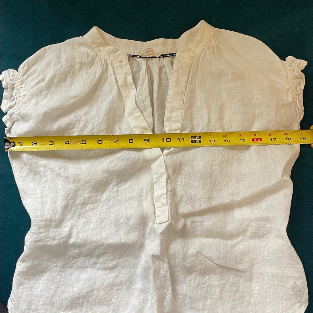 Pilcro White Ruffle-Sleeve Cotton Blouse - Picture 8 of 9